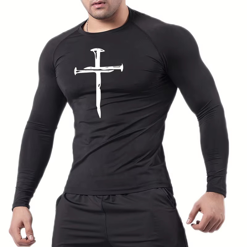Rash Guard - Christian Workout Compressieshirts met Grafische Print,