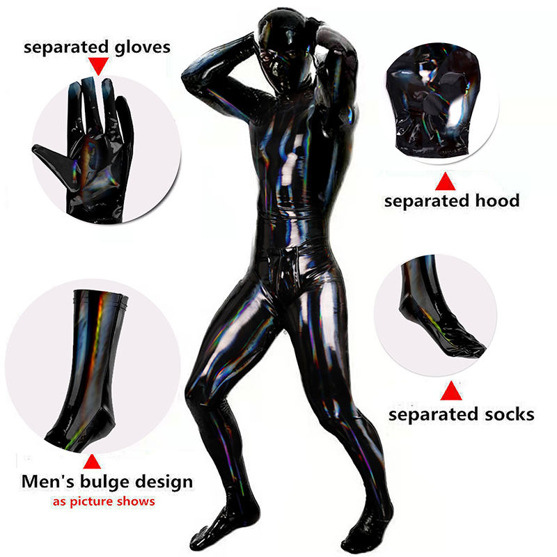 Wetsuit Men - Heren Sexy Pvc Lederen Catsuit Latex