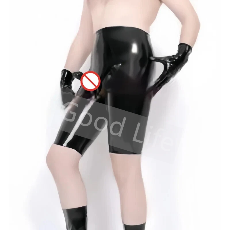 Wetsuit Men - Handgemaakte mannen zwarte sexy latex boxerbroek